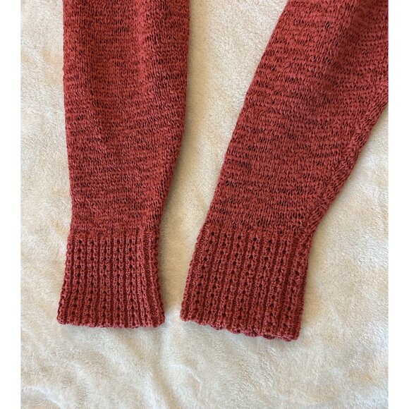 Coldwater Creek Cardigan Medium Button Textured Open Knit Autumn Fall Rust - Picture 10 of 11
